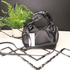 NWT Elizabeth & James Black Satin Purse